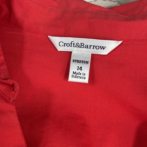 Cute Red Shirt Dress CROFT&BARROW Size 14 - Picture 5 of 5